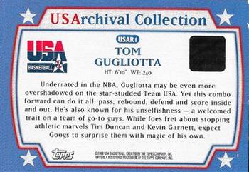 2000 Topps Team USA - USArchival #USAR1 Tom Gugliotta Back