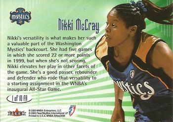 2000 Ultra WNBA - Feminine Adrenaline #1 FA Nikki McCray Back