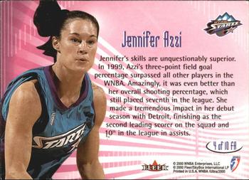 2000 Ultra WNBA - Feminine Adrenaline #4 FA Jennifer Azzi Back