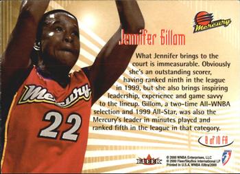 2000 Ultra WNBA - Feminine Adrenaline #8 FA Jennifer Gillom Back