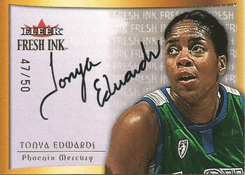 2000 Ultra WNBA - Fresh Ink Gold #4 Tonya Edwards Front