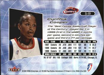 2000 Ultra WNBA - Gold Medallion #1G Cynthia Cooper Back
