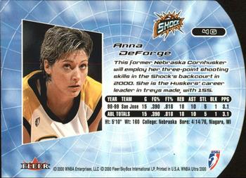 2000 Ultra WNBA - Gold Medallion #4G Anna DeForge Back