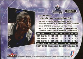 2000 Ultra WNBA - Gold Medallion #19G Ruthie Bolton Back