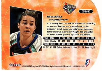 2000 Ultra WNBA - Gold Medallion #21G Becky Hammon Back