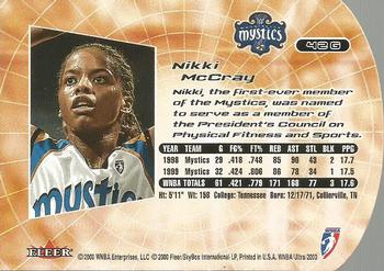 2000 Ultra WNBA - Gold Medallion #42G Nikki McCray Back