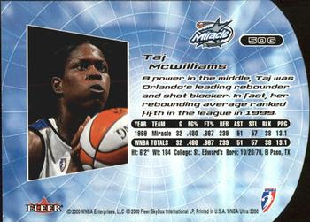 2000 Ultra WNBA - Gold Medallion #50G Taj McWilliams-Franklin Back