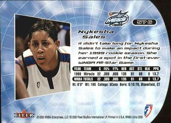2000 Ultra WNBA - Gold Medallion #57G Nykesha Sales Back