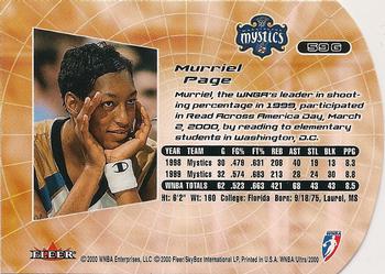2000 Ultra WNBA - Gold Medallion #59G Murriel Page Back