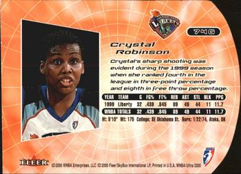 2000 Ultra WNBA - Gold Medallion #74G Crystal Robinson Back