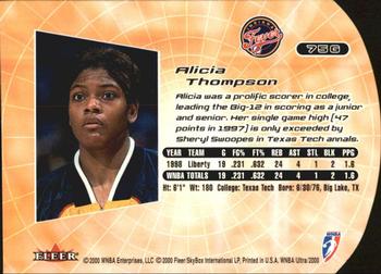 2000 Ultra WNBA - Gold Medallion #75G Alicia Thompson Back
