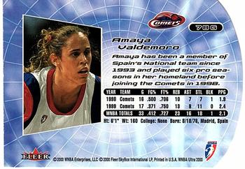 2000 Ultra WNBA - Gold Medallion #78G Amaya Valdemoro Back