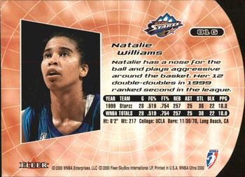 2000 Ultra WNBA - Gold Medallion #81G Natalie Williams Back