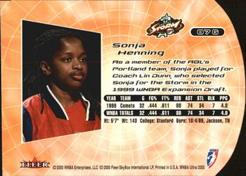 2000 Ultra WNBA - Gold Medallion #87G Sonja Henning Back