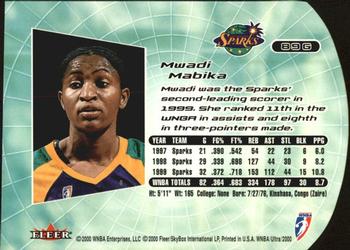 2000 Ultra WNBA - Gold Medallion #89G Mwadi Mabika Back