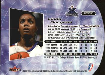2000 Ultra WNBA - Gold Medallion #90G Linda Burgess Back