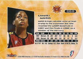 2000 Ultra WNBA - Gold Medallion #92G Umeki Webb Back