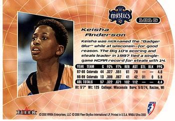 2000 Ultra WNBA - Gold Medallion #101G Keisha Anderson Back