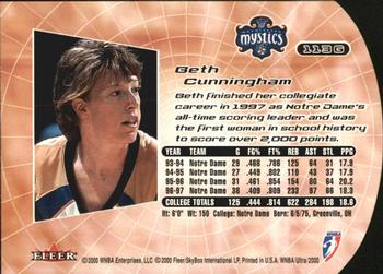 2000 Ultra WNBA - Gold Medallion #113G Beth Cunningham Back