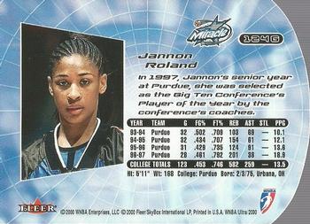 2000 Ultra WNBA - Gold Medallion #124G Jannon Roland Back