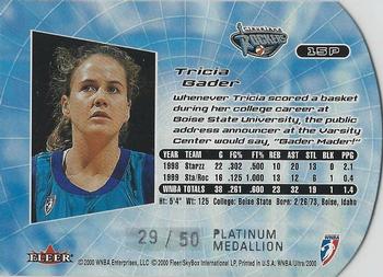 2000 Ultra WNBA - Platinum Medallion #15P Tricia Bader Binford Back