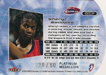 2000 Ultra WNBA - Platinum Medallion #28P Sheryl Swoopes Back