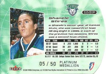 2000 Ultra WNBA - Platinum Medallion #118P Shanele Stires Back