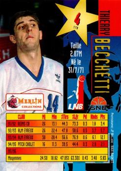 1996-97 Merlin Ultimate (LNB) #4 Thierry Becchetti Back