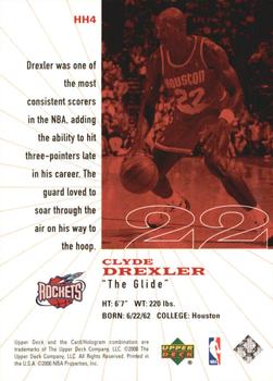 1999-00 Upper Deck Legends - History's Heroes #HH4 Clyde Drexler Back