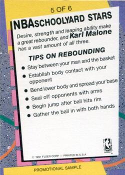 1991-92 Fleer - NBA Schoolyard Stars Promotional Samples #5 Karl Malone Back