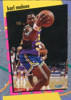 1991-92 Fleer - NBA Schoolyard Stars Promotional Samples #5 Karl Malone Front