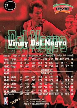 1997-98 SkyBox Premium #3 Vinny Del Negro Back