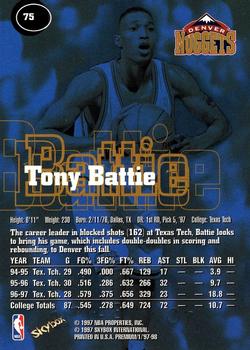 1997-98 SkyBox Premium #75 Tony Battie Back
