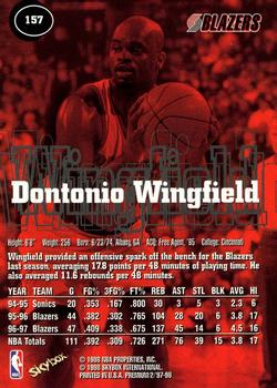1997-98 SkyBox Premium #157 Dontonio Wingfield Back