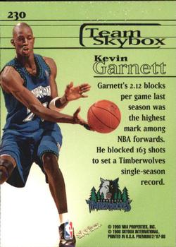 1997-98 SkyBox Premium #230 Kevin Garnett Back