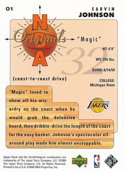 1999-00 Upper Deck Legends - NBA Originals #O1 Magic Johnson Back