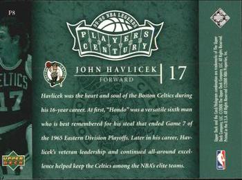 1999-00 Upper Deck Legends - Players of the Century #P8 John Havlicek Back