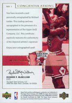 2000 Upper Deck Legends Master Collection - Living Legends Autographs #ML4 Michael Jordan Back