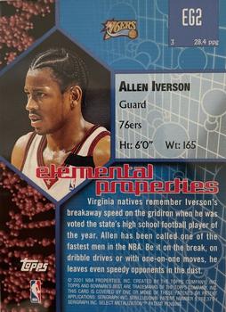 2000-01 Bowman's Best - Elements of the Game #EG2 Allen Iverson Back
