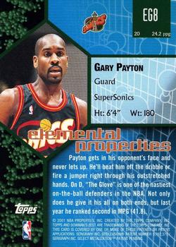 2000-01 Bowman's Best - Elements of the Game #EG8 Gary Payton Back