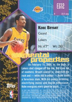 2000-01 Bowman's Best - Elements of the Game #EG12 Kobe Bryant Back