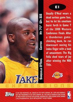 2000-01 Bowman's Best - Expressions #E1 Shaquille O'Neal Back
