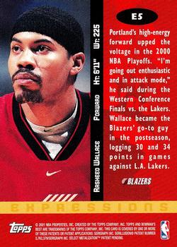 2000-01 Bowman's Best - Expressions #E5 Rasheed Wallace Back