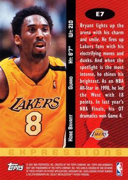 2000-01 Bowman's Best - Expressions #E7 Kobe Bryant Back