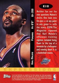 2000-01 Bowman's Best - Expressions #E18 Karl Malone Back
