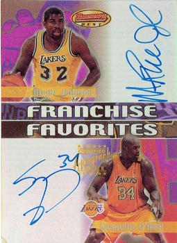 2000-01 Bowman's Best - Franchise Favorites Autographs #FF3A Shaquille O'Neal / Magic Johnson Front
