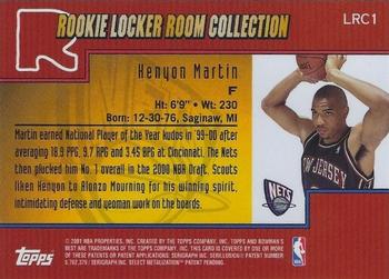 2000-01 Bowman's Best - Rookie Locker Room Collection #LRC1 Kenyon Martin Back