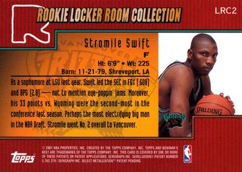 2000-01 Bowman's Best - Rookie Locker Room Collection #LRC2 Stromile Swift Back