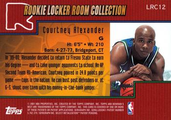 2000-01 Bowman's Best - Rookie Locker Room Collection #LRC12 Courtney Alexander Back