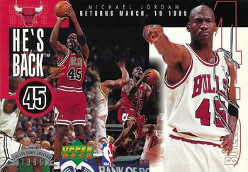 1995 Upper Deck Authenticated Michael Jordan He's Back #NNO Michael Jordan Front